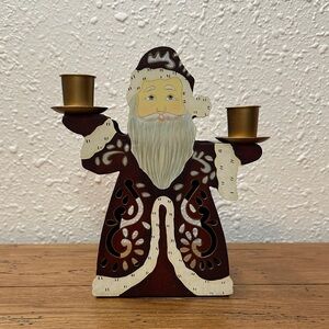 PartyLite Old St. Nick Metal Candle holder - Vintage